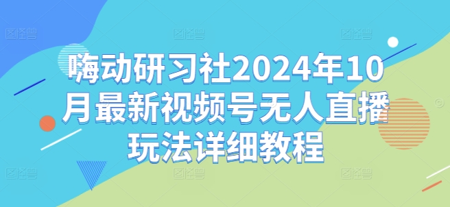 嗨动研习社2024年10月最新视频号无人直播玩法详细教程-优创项目网