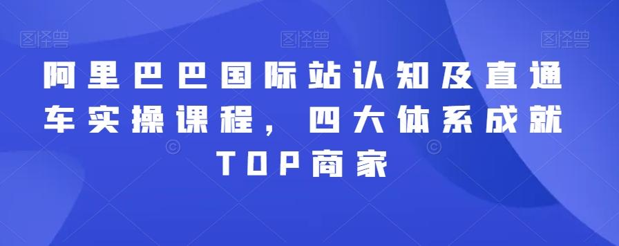 阿里巴巴国际站认知及直通车实操课程，四大体系成就TOP商家-优创项目网