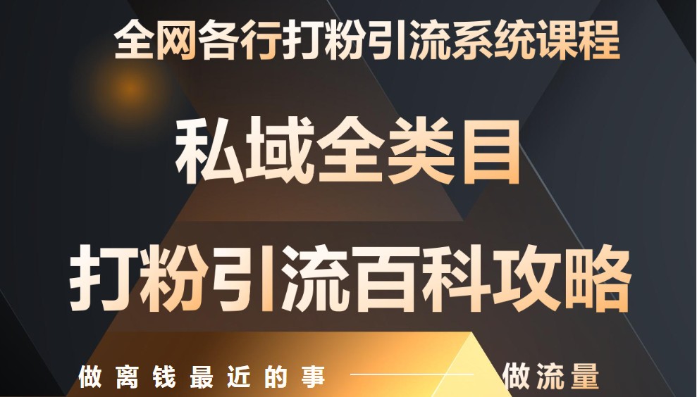 月入9万：全网唯一私域打粉引流神课，零基础手把手带你引流变现-优创项目网