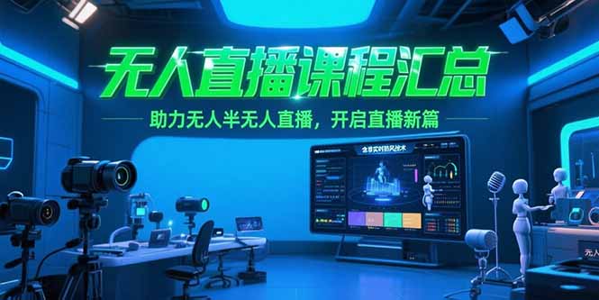 无人直播课程汇总，含非实时防风技术，助力无人半无人直播，开启直播新篇-优创项目网