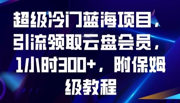 超级冷门蓝海项目，引流领取云盘会员，1小时300+，附保姆级教程-优创项目网