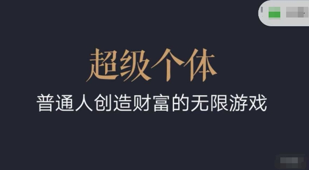 超级个体2024-2025翻盘指南，普通人创造财富的无限游戏-优创项目网