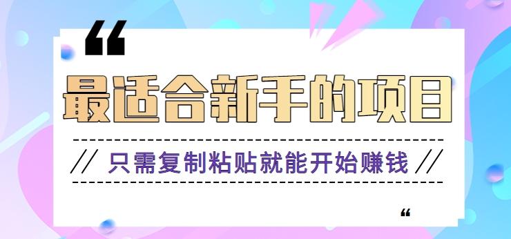 2024最适合新手操作的项目，新手小白只需复制粘贴就能开始赚钱【视频教程+软件】-优创项目网