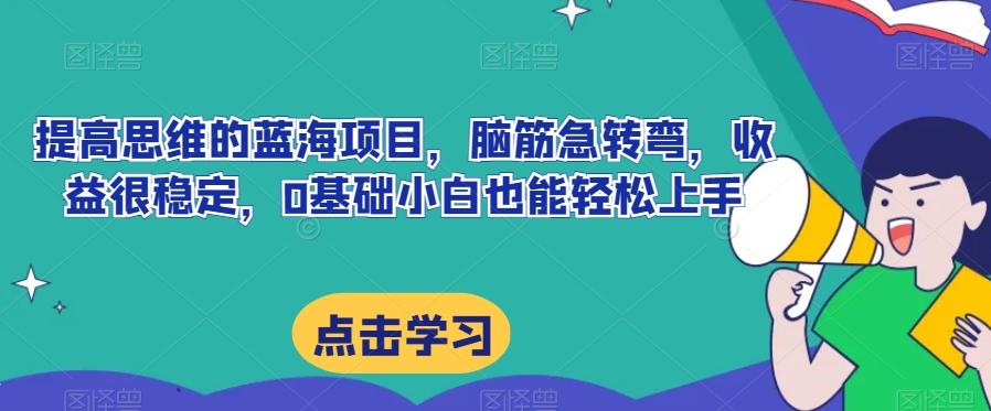 提高思维的蓝海项目，脑筋急转弯，收益很稳定，0基础小白也能轻松上手-优创项目网