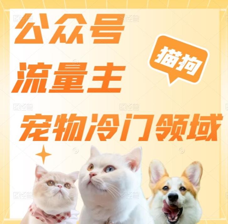 公众号流量主，萌宠冷门领域，单日收益2000+，简单暴力掘金，矩阵操作，无限放大收益！-优创项目网
