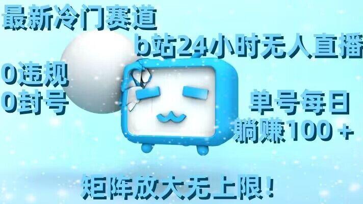 最新冷门赛道，b站24小时无人直播，0违规0封号，单号每日躺赚100＋，矩阵放大无上限【揭秘】-优创项目网