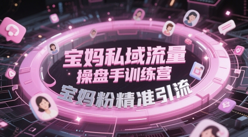 宝妈私域流量操盘手训练营，宝妈粉精准引流-优创项目网