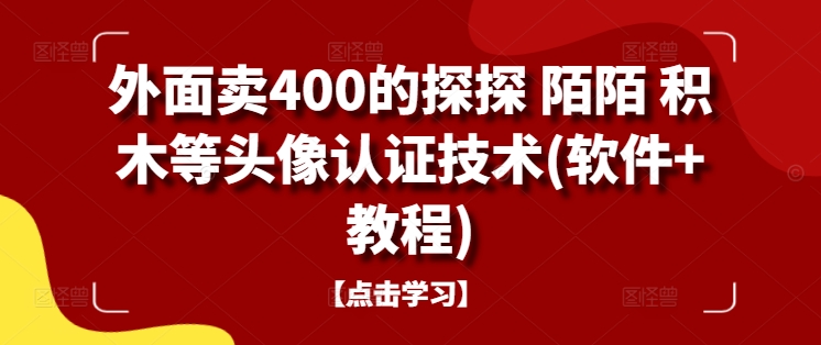 外面卖400的探探 陌陌 积木等头像认证技术(软件+教程)-优创项目网
