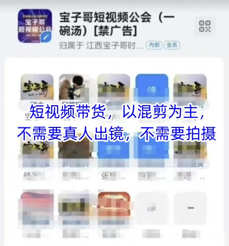 宝子哥头部团队短视频带货，以混剪为主，不需要真人出镜，不需要拍摄-优创项目网
