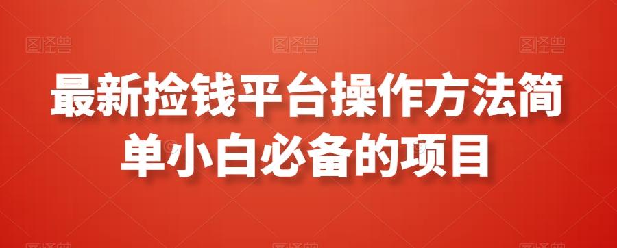 最新捡钱平台操作方法简单小白必备的项目-优创项目网