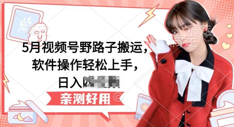 5月视频号野路子搬运，软件操作轻松上手，日入三位数【揭秘】-优创项目网