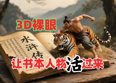 书本人物裸眼3D视频，新的玩法，流量超猛，保姆级教程-优创项目网