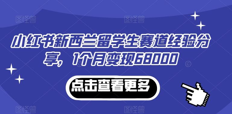 小红书新西兰留学生赛道经验分享，1个月变现68000【揭秘】-优创项目网