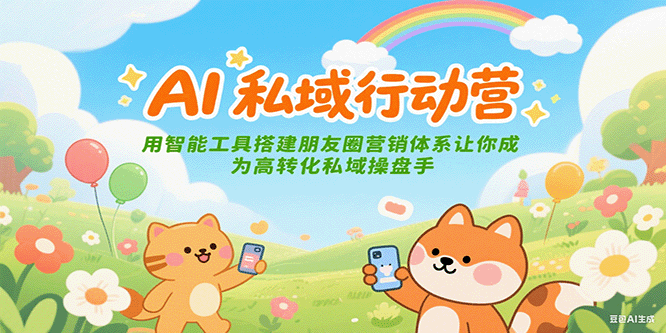 AI私域行动营：用智能工具搭建朋友圈营销体系让你成为高转化私域操盘手-优创项目网