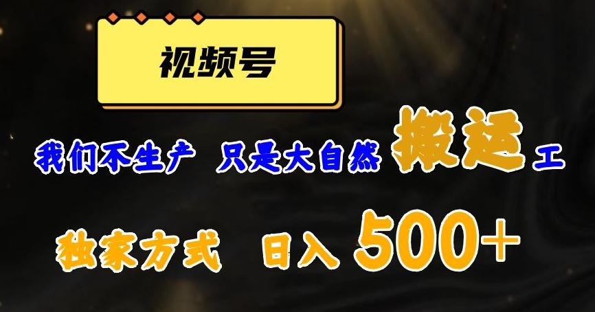 视频号轻松搬运日赚500+，一个1分钟1条原创视频【揭秘】-优创项目网
