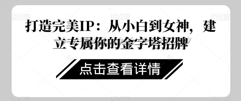 打造完美IP：从小白到女神，建立专属你的金字塔招牌-优创项目网