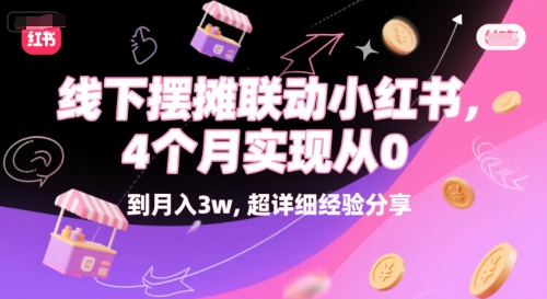 线下摆摊联动小红书，4 个月实现从 0 到月入3w，超详细经验分享-优创项目网