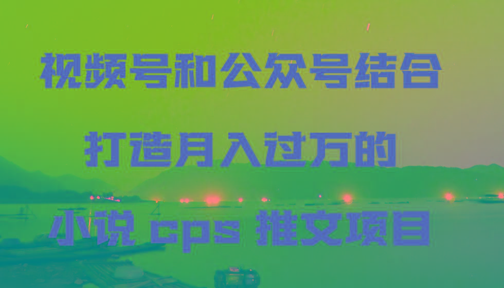 视频号和公众号结合打造月入过万的小说cps推文项目，包括市面上面的各种思路详解-优创项目网