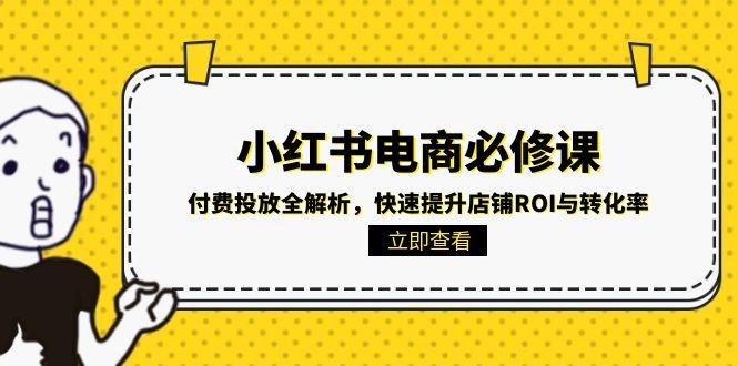 小红书电商必修课：付费投放全解析，快速提升店铺ROI与转化率-优创项目网