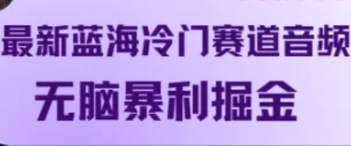 最新蓝海冷门赛道音频，无脑暴利掘金-优创项目网