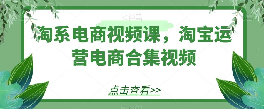 淘系电商视频课，淘宝运营电商合集视频-优创项目网