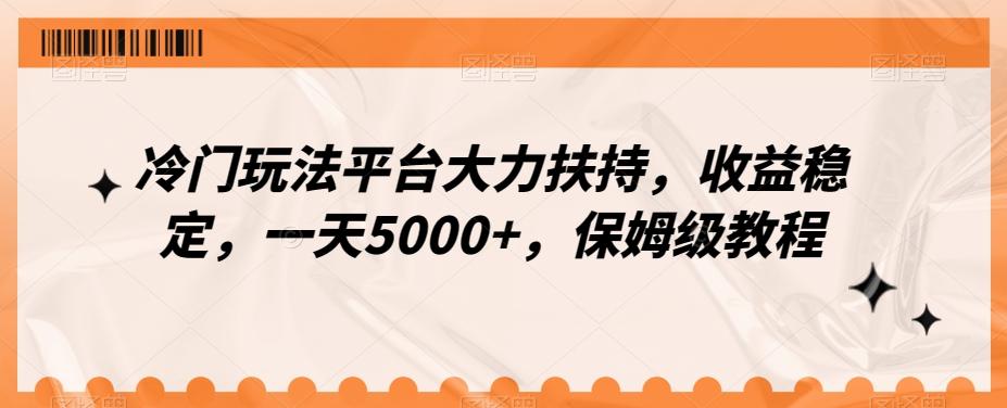 冷门玩法平台大力扶持，收益稳定，一天5000+，保姆级教程（附抖音7天起号法）-优创项目网
