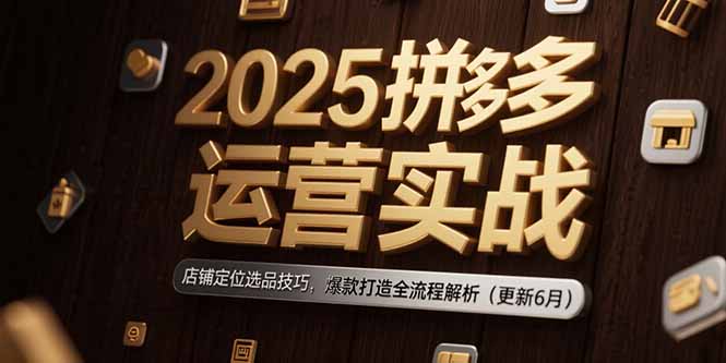 2025拼多多运营实战：店铺定位选品技巧，爆款打造全流程解析(更新6月-优创项目网