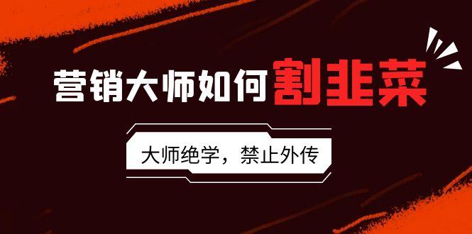 营销大师如何割韭菜：流量大师/讲故事大师/话术大师/卖货大师/成交大师/...-优创项目网