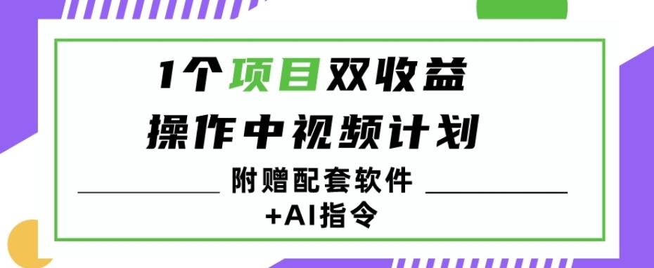 1个项目双收益？操作中视频计划1天最高3100+收益？（附赠配套软件+AI指令）-优创项目网