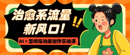 治愈系流量新风口，AI+宫崎骏动画创作实战课，从0到1打造爆款视频-优创项目网