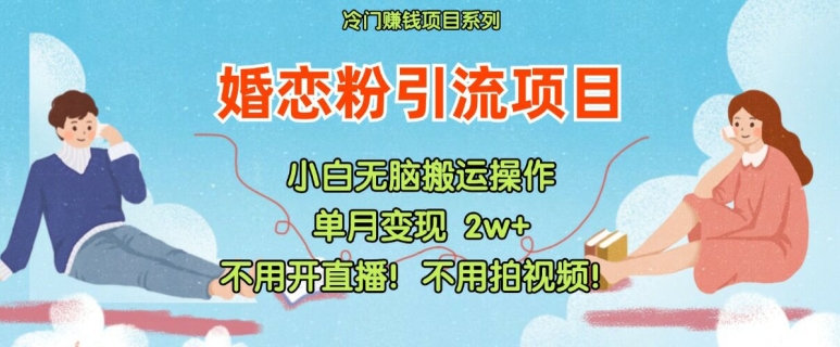 小红书婚恋粉引流，不用开直播，不用拍视频，不用做交付【揭秘】-优创项目网