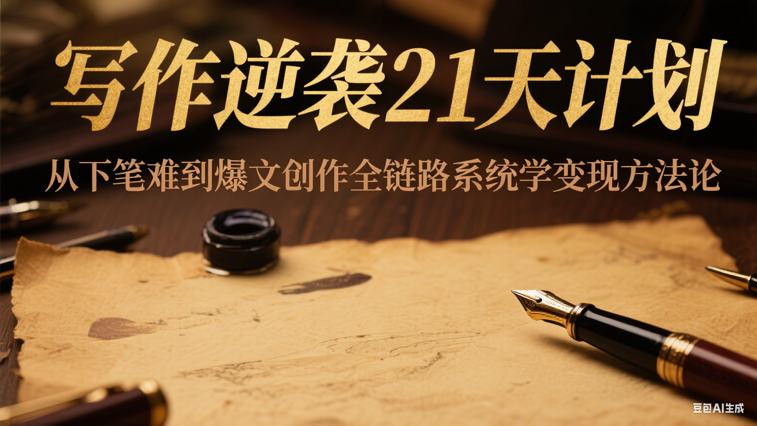 写作逆袭21天计划：从下笔难到爆文创作全链路系统学变现方法论-优创项目网