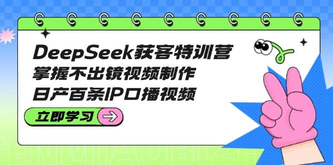 DeepSeek获客特训营：掌握不出镜视频制作，日产百条IP口播视频-优创项目网