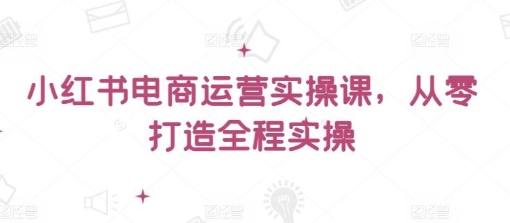 小红书电商运营实操课，​从零打造全程实操-优创项目网