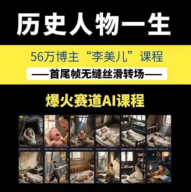 图片[1]-AI历史人物短视频创作，含IP打造、首尾帧无缝转场、智能体视频制作等核心教学内容-优创项目网