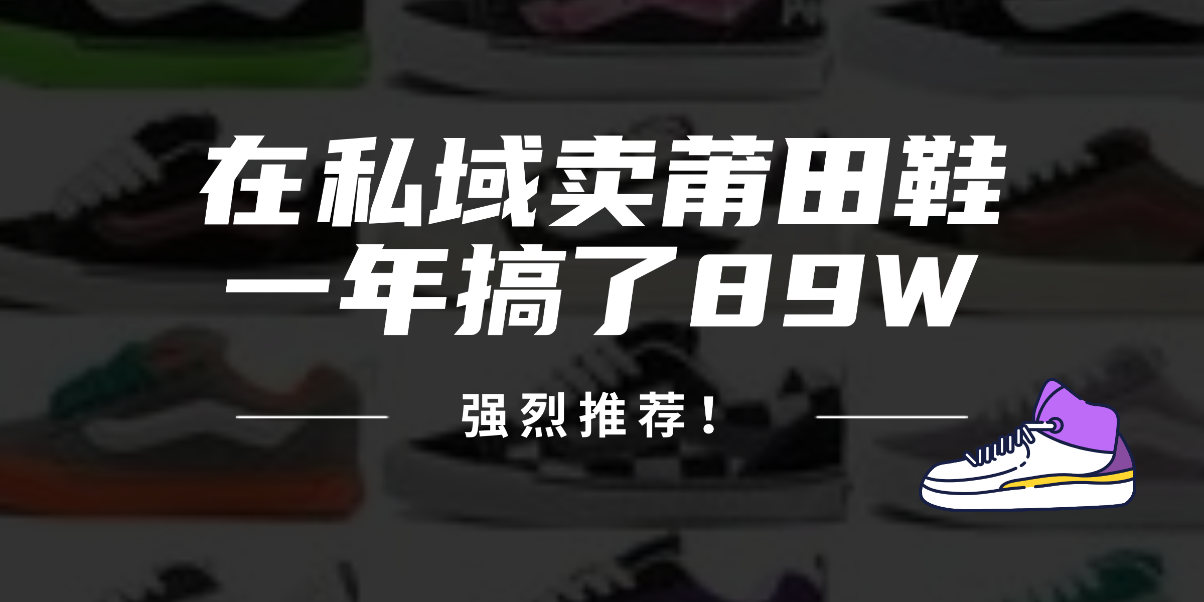 24年在私域卖莆田鞋，一年搞了89W，强烈推荐！-优创项目网
