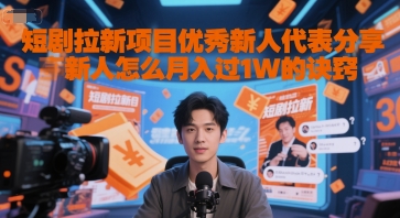 短剧拉新项目优秀新人代表分享新人怎么月入过1W的诀窍-优创项目网
