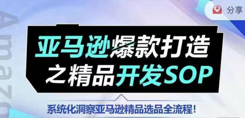 【训练营】亚马逊爆款打造之精品开发SOP，系统化洞察亚马逊精品选品全流程-优创项目网