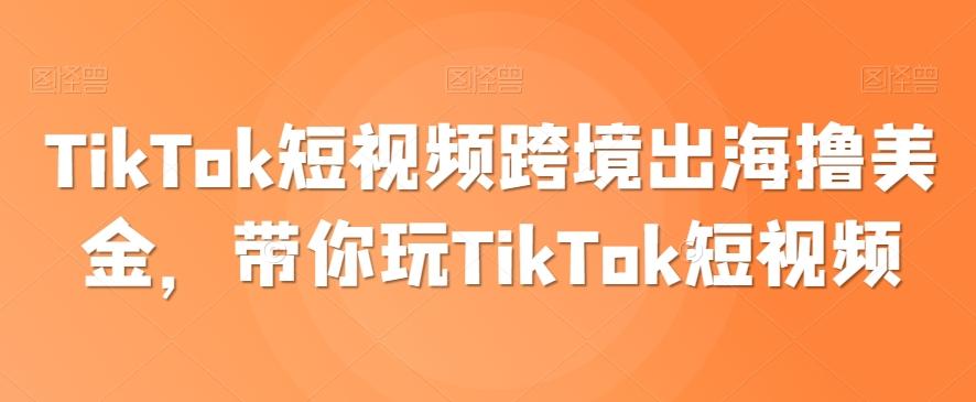 TikTok短视频跨境出海撸美金，带你玩TikTok短视频-优创项目网