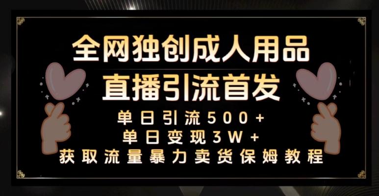 全网独创真人主播+无人直播单日引流500+，橙人用品暴力卖货单日变现3W+保姆似教学2.0【揭秘】-优创项目网