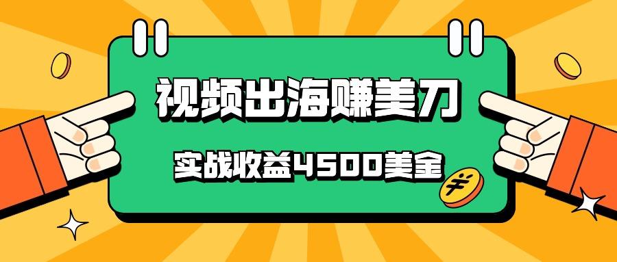 国内爆款视频出海赚美刀，实战收益4500美金，批量无脑搬运，无需经验直接上手-优创项目网