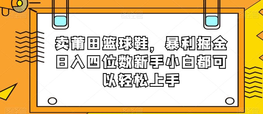 卖莆田篮球鞋，暴利掘金日入四位数新手小白都可以轻松上手【揭秘】-优创项目网