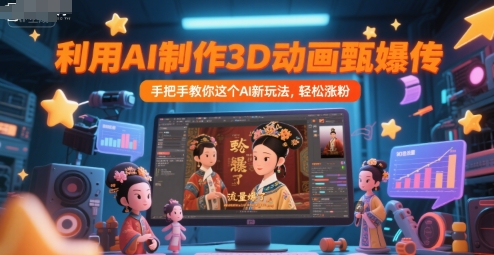 利用AI制作3D动画甄嬛传，流量爆了，手把手教你这个AI新玩法，轻松涨粉-优创项目网