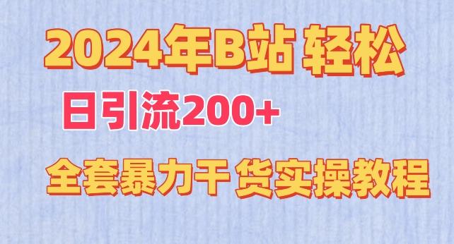 2024年B站轻松日引流200+的全套暴力干货实操教程【揭秘】-优创项目网