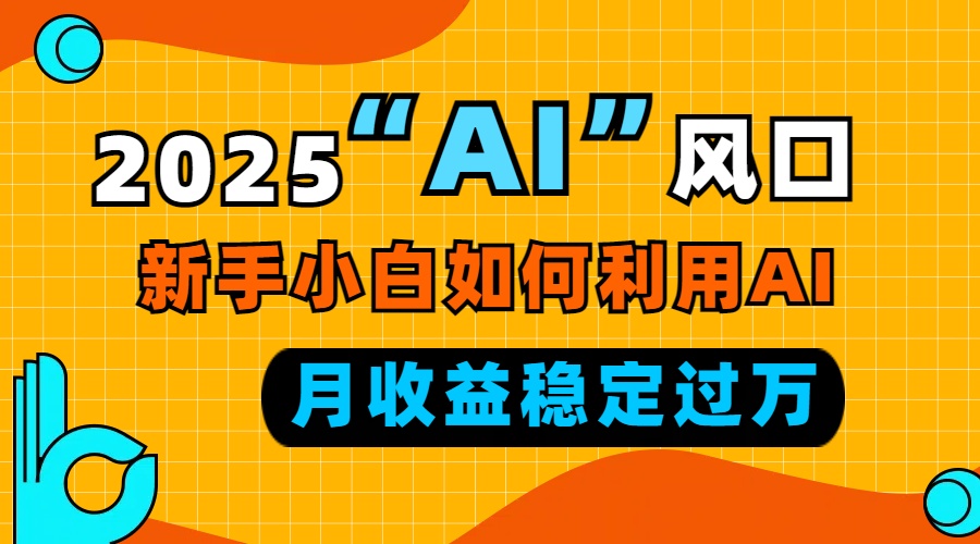 2025“ AI ”风口，新手小白如何利用ai，每月收益稳定过万-优创项目网