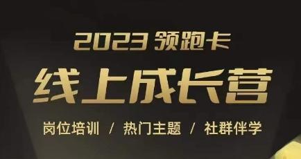 2023领跑卡线上成长营，淘宝运营各岗位培训，直通车、万相台、引力魔方、引流等，帮助突破成长瓶颈-优创项目网