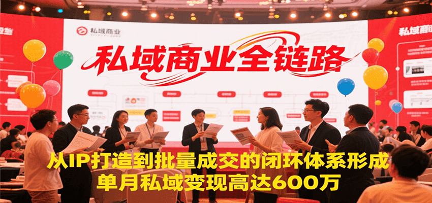 私域商业全链路，从IP打造到批量成交的闭环体系形成，单月私域变现600万-优创项目网