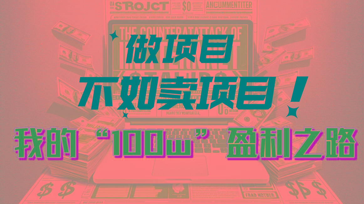 为什么做项目不如卖项目？我的100W+盈利之路-优创项目网