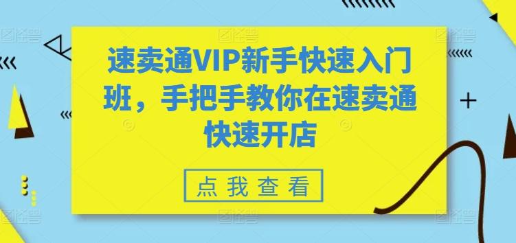 速卖通VIP新手快速入门班，手把手教你在速卖通快速开店-优创项目网