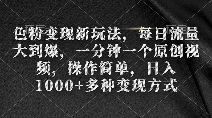 (9282期)色粉变现新玩法，每日流量大到爆，一分钟一个原创视频，操作简单，日入1…-优创项目网